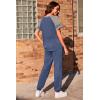 imageEkouaer Lounge Sets for Women Two Piece Pajama Set Short Sleeve Crewneck Jogger Outfits and Sweatpants Tracksuit with PocketsNavy Army
