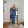 imageEkouaer Lounge Sets for Women Two Piece Pajama Set Short Sleeve Crewneck Jogger Outfits and Sweatpants Tracksuit with PocketsNavy Army