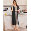 imageEkouaer Women Zipper Robe Lightweight House Coat Zipper Front Long Nightgown Soft Loungewear with Pockets S3XLBlack