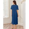 imageEkouaer Women Zipper Robe Lightweight House Coat Zipper Front Long Nightgown Soft Loungewear with Pockets S3XLBlue
