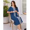 imageEkouaer Women Zipper Robe Lightweight House Coat Zipper Front Long Nightgown Soft Loungewear with Pockets S3XLBlue