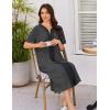 imageEkouaer Women Zipper Robe Lightweight House Coat Zipper Front Long Nightgown Soft Loungewear with Pockets S3XLDeep Gray