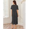 imageEkouaer Women Zipper Robe Lightweight House Coat Zipper Front Long Nightgown Soft Loungewear with Pockets S3XLDeep Gray