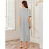 imageEkouaer Women Zipper Robe Lightweight House Coat Zipper Front Long Nightgown Soft Loungewear with Pockets S3XLGray