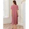 imageEkouaer Women Zipper Robe Lightweight House Coat Zipper Front Long Nightgown Soft Loungewear with Pockets S3XLGray Purple
