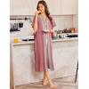 imageEkouaer Women Zipper Robe Lightweight House Coat Zipper Front Long Nightgown Soft Loungewear with Pockets S3XLGray Purple