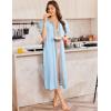 imageEkouaer Women Zipper Robe Lightweight House Coat Zipper Front Long Nightgown Soft Loungewear with Pockets S3XLLight Blue