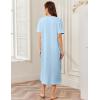 imageEkouaer Women Zipper Robe Lightweight House Coat Zipper Front Long Nightgown Soft Loungewear with Pockets S3XLLight Blue