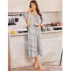 imageEkouaer Women Zipper Robe Lightweight House Coat Zipper Front Long Nightgown Soft Loungewear with Pockets S3XLLight Gray Stripes