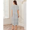 imageEkouaer Women Zipper Robe Lightweight House Coat Zipper Front Long Nightgown Soft Loungewear with Pockets S3XLLight Gray Stripes