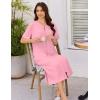 imageEkouaer Women Zipper Robe Lightweight House Coat Zipper Front Long Nightgown Soft Loungewear with Pockets S3XLPink
