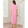 imageEkouaer Women Zipper Robe Lightweight House Coat Zipper Front Long Nightgown Soft Loungewear with Pockets S3XLPink