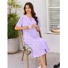 imageEkouaer Women Zipper Robe Lightweight House Coat Zipper Front Long Nightgown Soft Loungewear with Pockets S3XLPurple Floral