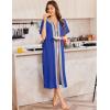 imageEkouaer Women Zipper Robe Lightweight House Coat Zipper Front Long Nightgown Soft Loungewear with Pockets S3XLRoyal Blue