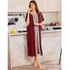imageEkouaer Women Zipper Robe Lightweight House Coat Zipper Front Long Nightgown Soft Loungewear with Pockets S3XLWine Red