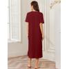 imageEkouaer Women Zipper Robe Lightweight House Coat Zipper Front Long Nightgown Soft Loungewear with Pockets S3XLWine Red