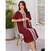 imageEkouaer Women Zipper Robe Lightweight House Coat Zipper Front Long Nightgown Soft Loungewear with Pockets S3XLWine Red