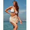 imageEkouaer Womens 2025 Sarongs Beach Wraps Chiffon Beach Cover Up Short Sheer Bikini Wraps S3XLButterflyapricot