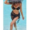 imageEkouaer Womens 2025 Sarongs Beach Wraps Chiffon Beach Cover Up Short Sheer Bikini Wraps S3XLFlowerblack
