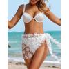 imageEkouaer Womens 2025 Sarongs Beach Wraps Chiffon Beach Cover Up Short Sheer Bikini Wraps S3XLFlowerwhite