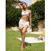 imageEkouaer Womens 2025 Sarongs Beach Wraps Chiffon Beach Cover Up Short Sheer Bikini Wraps S3XLPearlwhite