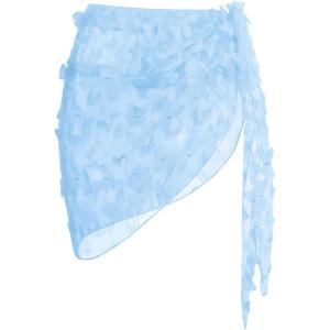 imageEkouaer Womens 2025 Sarongs Beach Wraps Chiffon Beach Cover Up Short Sheer Bikini Wraps S3XLButterflyblue