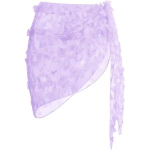 imageEkouaer Womens 2025 Sarongs Beach Wraps Chiffon Beach Cover Up Short Sheer Bikini Wraps S3XLButterflypurple