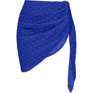 imageEkouaer Womens 2025 Sarongs Beach Wraps Chiffon Beach Cover Up Short Sheer Bikini Wraps S3XLSwiss Dotroyal Blue