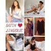 imageEkouaer Nightgown Satin Lingerie Sleeveless Sleep Dress Babydoll Nightie Slip ChemiseWine Red