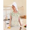 imageEkouaer Nightgowns for Women Button Moo Moos Short Sleeve Mumu Dress Soft House Dress with Pockets SXXXLBeige Floral