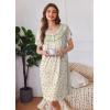 imageEkouaer Nightgowns for Women Button Moo Moos Short Sleeve Mumu Dress Soft House Dress with Pockets SXXXLBeige Floral