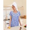 imageEkouaer Nightgowns for Women Button Moo Moos Short Sleeve Mumu Dress Soft House Dress with Pockets SXXXLBlue Pigeon