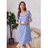 imageEkouaer Nightgowns for Women Button Moo Moos Short Sleeve Mumu Dress Soft House Dress with Pockets SXXXLBlue Pigeon