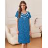 imageEkouaer Nightgowns for Women Button Moo Moos Short Sleeve Mumu Dress Soft House Dress with Pockets SXXXLBlue Puppy
