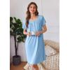 imageEkouaer Nightgowns for Women Button Moo Moos Short Sleeve Mumu Dress Soft House Dress with Pockets SXXXLLight Blue