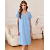 imageEkouaer Nightgowns for Women Button Moo Moos Short Sleeve Mumu Dress Soft House Dress with Pockets SXXXLLight Blue