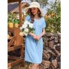 imageEkouaer Nightgowns for Women Button Moo Moos Short Sleeve Mumu Dress Soft House Dress with Pockets SXXXLLight Blue