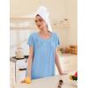 imageEkouaer Nightgowns for Women Button Moo Moos Short Sleeve Mumu Dress Soft House Dress with Pockets SXXXLLight Blue