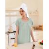 imageEkouaer Nightgowns for Women Button Moo Moos Short Sleeve Mumu Dress Soft House Dress with Pockets SXXXLLight Green