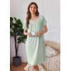 imageEkouaer Nightgowns for Women Button Moo Moos Short Sleeve Mumu Dress Soft House Dress with Pockets SXXXLLight Green