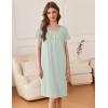 imageEkouaer Nightgowns for Women Button Moo Moos Short Sleeve Mumu Dress Soft House Dress with Pockets SXXXLLight Green