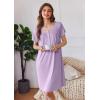 imageEkouaer Nightgowns for Women Button Moo Moos Short Sleeve Mumu Dress Soft House Dress with Pockets SXXXLLilac