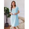 imageEkouaer Nightgowns for Women Button Moo Moos Short Sleeve Mumu Dress Soft House Dress with Pockets SXXXLPale Blue