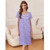 imageEkouaer Nightgowns for Women Button Moo Moos Short Sleeve Mumu Dress Soft House Dress with Pockets SXXXLPurple Dots