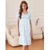 imageEkouaer Nightgowns for Women Button Moo Moos Short Sleeve Mumu Dress Soft House Dress with Pockets SXXXLWhite Blue Flower