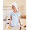 imageEkouaer Nightgowns for Women Button Moo Moos Short Sleeve Mumu Dress Soft House Dress with Pockets SXXXLWhite Blue Flower