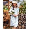 imageEkouaer Nightgowns for Women Button Moo Moos Short Sleeve Mumu Dress Soft House Dress with Pockets SXXXLWhite Blue Flower