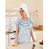 imageEkouaer Nightgowns for Women Button Moo Moos Short Sleeve Mumu Dress Soft House Dress with Pockets SXXXLWhite Floral