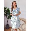 imageEkouaer Nightgowns for Women Button Moo Moos Short Sleeve Mumu Dress Soft House Dress with Pockets SXXXLWhite Floral