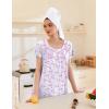 imageEkouaer Nightgowns for Women Button Moo Moos Short Sleeve Mumu Dress Soft House Dress with Pockets SXXXLWhite Sakura